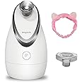 Kingsmile Facial Steamer, 2 in 1 Face Steamer for Facial,Compact Nano Steamer with Aromatherapy,Face Humidifier - Adjustable Nozzle, Warm Powerful Steam for Home SPA,Cleanses and Moisturizes,Sinuses