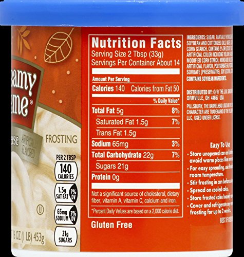 Pillsbury Cream Cheese Flavored Frosting, 16 Ounce (Pack of 8)