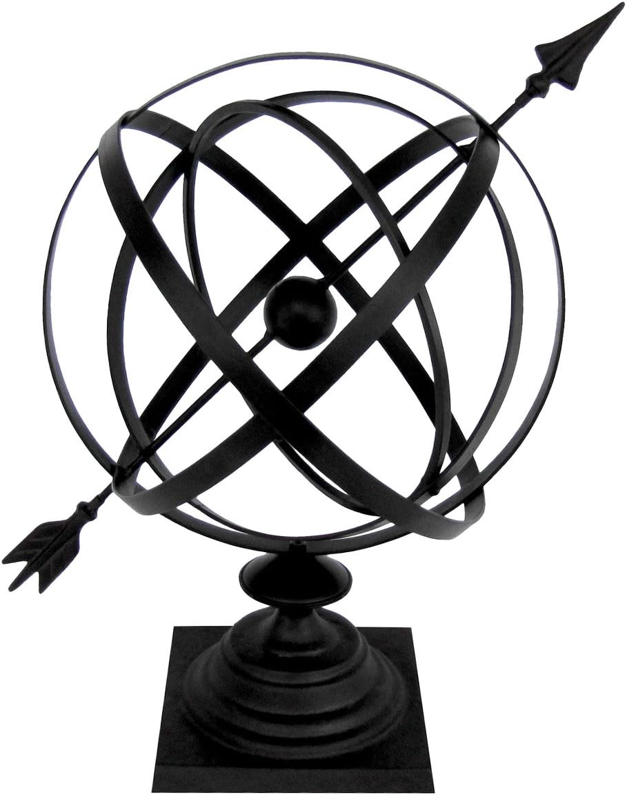 Treasure Gurus Sundial Cast Iron 24" Armillary Arrow Sphere Garden Decor