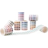 NOGAMOGA 9000+ Washi Dot Stickers 5/16" 8 Rolls for Planners | translucent circle stickers, writable surface, repositionable Color Coding Labels, washi tape for calendars, bullet journal