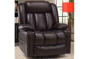 CFVYNE Large Power Lift Chairs Recliners for Elderly with Massage and Heat, Overstuffed Wide Lift Chair of Faux Leather, OKIN