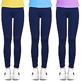 Slaixiu 4 Pack Leggings for Girls - Soft & Comfortable Ankle Length Printed Leggings for Kids (3T to 12 Years)