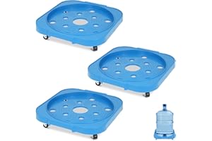 Wenceda 3 Pack 5 Gallon Bucket Dolly with 360° Swivel Casters, Heavy Duty 5 Gallon Water Bottle Jug Caddy, Garden Flower Pot 