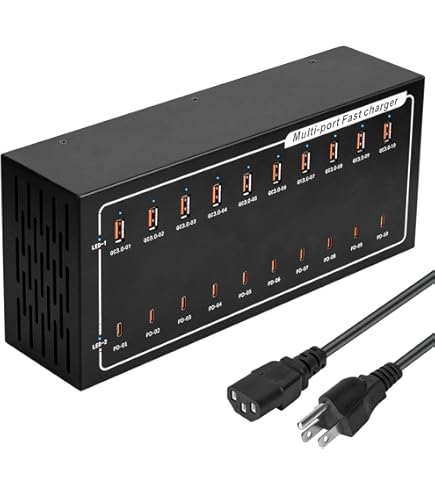 スマホアクセサリー Smart USB Charger 40W 8A 8 Multi-Port 8-port USB charger 40W multi-functional USB travel charger