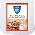 Carrollar Nut Milk Bag, Pro Quality Multiple Usage Reusable Food Strainer, Cold Brew Coffee Bag Cheese Cloth, Ultra Fine Nylo