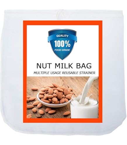 Giantree 3-Pack Reusable Nut Milk Bags - Fine Mesh Nylon Strainer For Almond Milk, Yogurt, Coffee & Juice