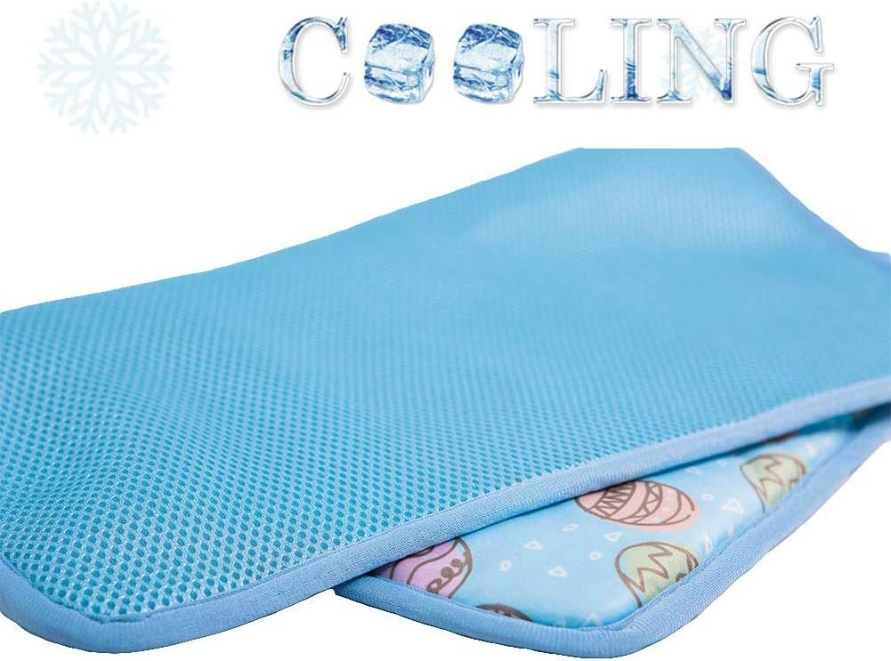Yu-Xiang Dog Ice Pad Ice Silk Cats Kennel Mat Pet Cooling Pad Summer Cool Bamboo Mat Breathable Pad (Pink, L : Pet Supplies