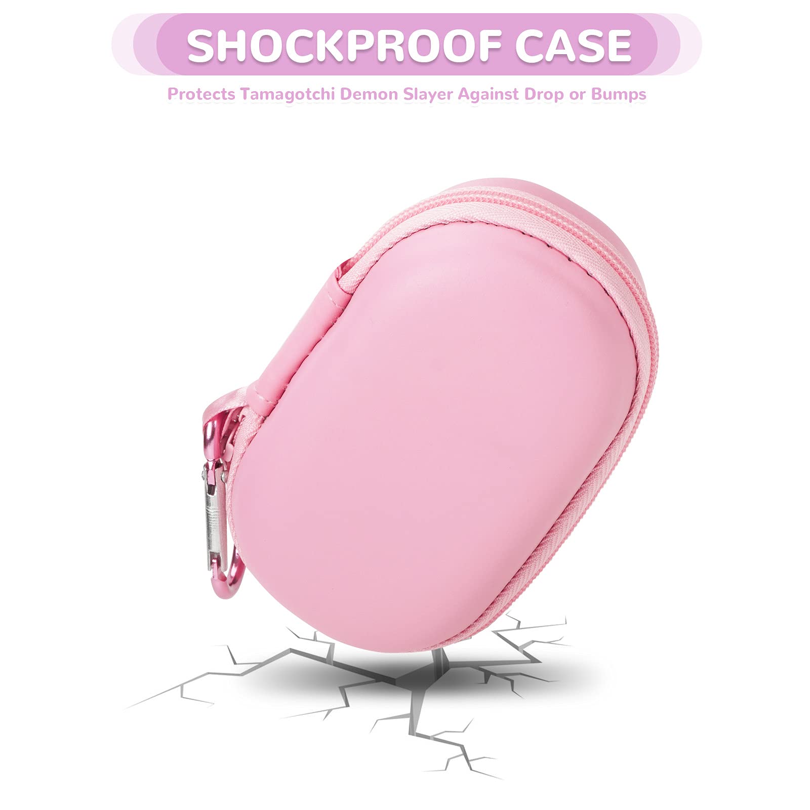 MGZNMTY Storage Case for 2 Tamagotchi Demon Slayer Interactive Toy Digital Pet, Protective Cover for Demon Electronic Gadget Virtual Pet (Pink)