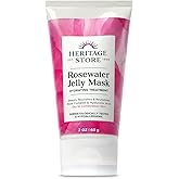 HERITAGE STORE Rosewater Jelly Facial Mask - Hydrating Treatment for Dry Combination Skin, Gel Face Mask Locks in Moisture w/ Hyaluronic Acid and Rose Complex, Hypoallergenic, Vegan, Cruelty Free, 2oz