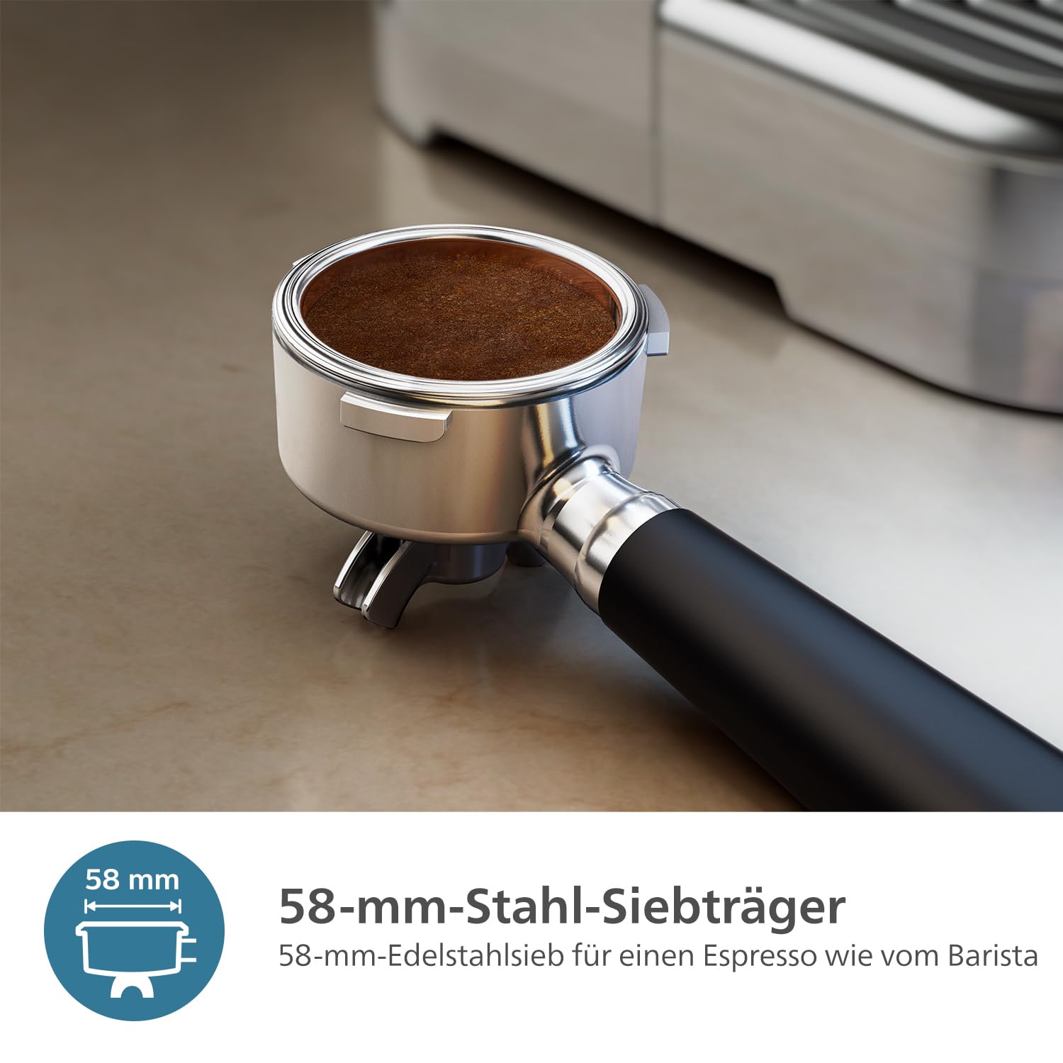 PHILIPS Barista Brew Espressomaschine – Einfacher & doppelter Espresso, Americano-Taste, 280g Bohnenbehälter, intuitive Bedienung, kalibriertes Tampern, Cappuccinosystem (PSA3228/41) 3