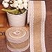 KINGLAKE® 5M Natural Burlap Craft Ribbon with White Lace Craft Jute Hessian for Wedding Belt Strap Home Decor
