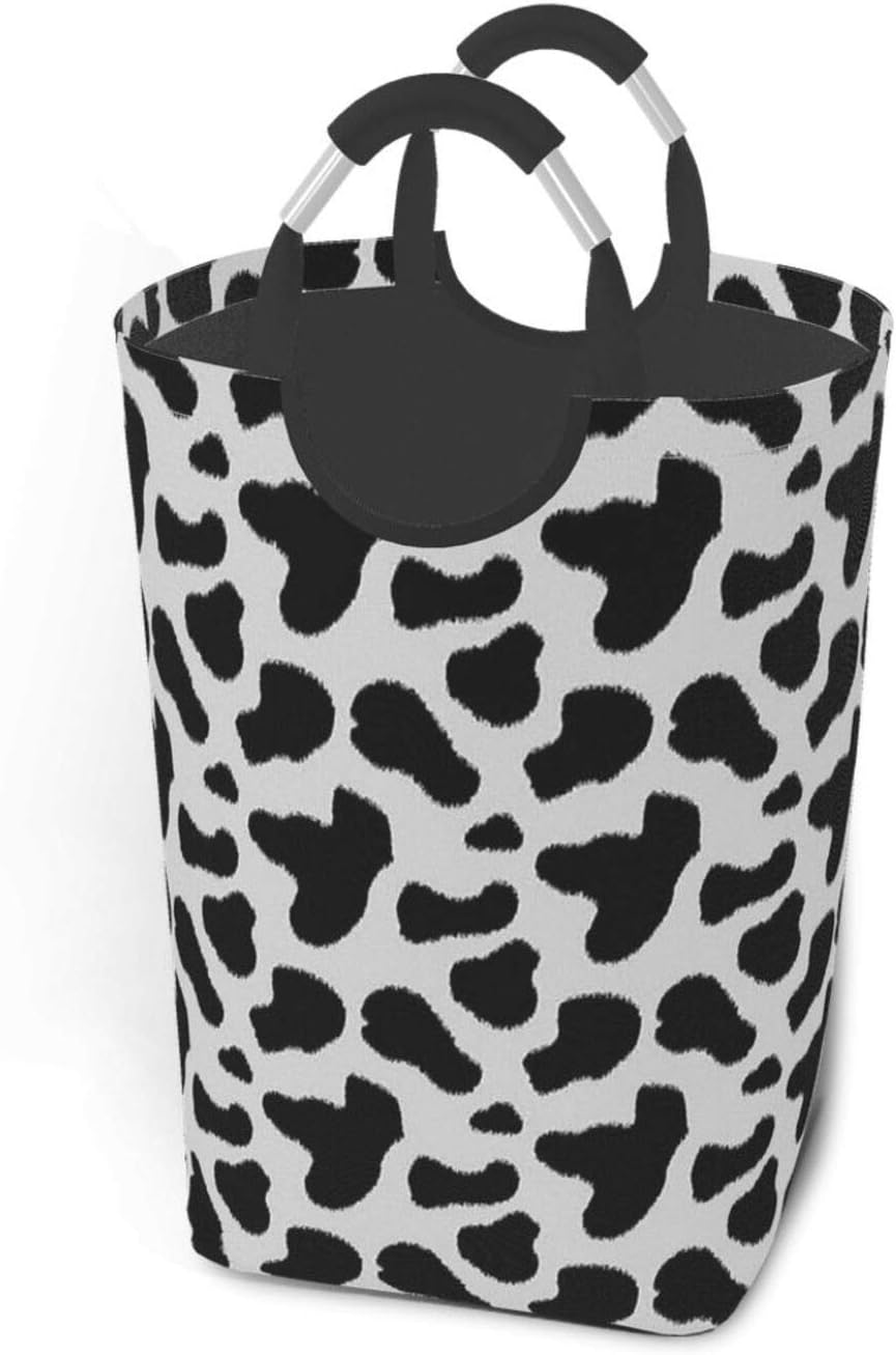 WINCAN Bolsa de lavandería,Patrón de Piel de Vaca con Manchas Vida de