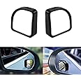 Xotic Tech Blind Spot Mirror, 2'' Black Fan HD Glass Convex Adjustable Wide Angle Rear View Mirror,Universal For Car SUVs Truck Motorcycle (2pcs)