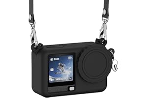 Silicone Case Cover for DJI Osmo Action 6，with Lens Cap & Anti-Loss Lanyard，Soft Anti-Scratch Anti-Slip Water-Proof for DJI O