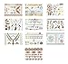 Metallic Temporary Tattoo Flash & Body Art Tattoo Jewelry, 10 Large Sheets = Over 120 Tattoo Designs, By Zakka Republic