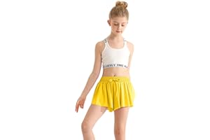EQSJIU Girls Butterfly Shorts with Spandex Liner Preppy Flowy Athletic Shorts Skirts for Sports, Running, Dance, Cheerleading