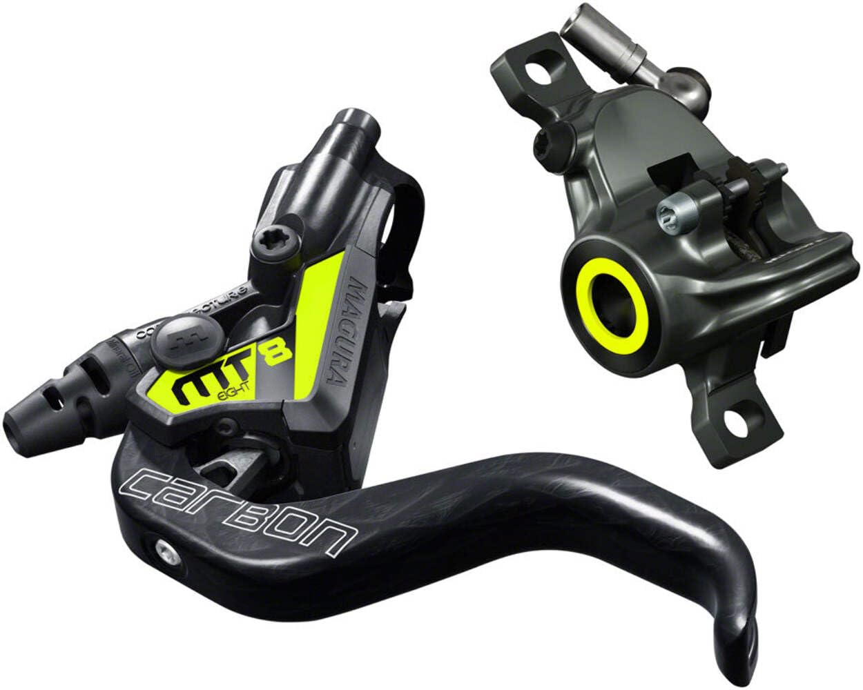 Magura Mt8 SL 1 Finger HC Carboplay Lever, 1pcs Brake System, Black/Yellow, One Size