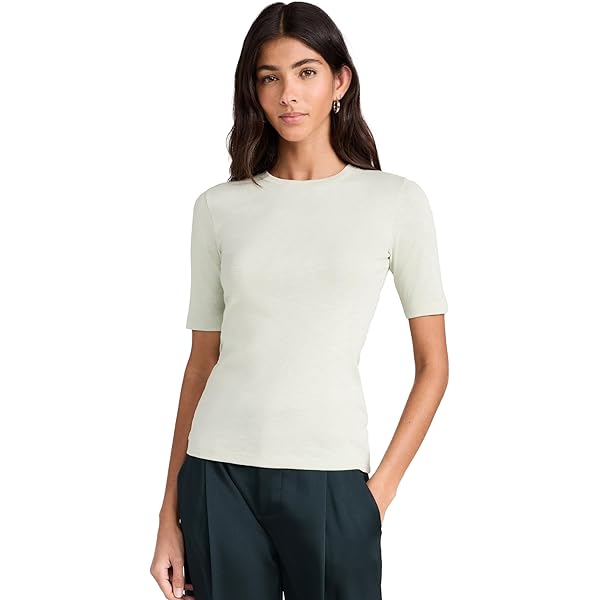 ヴィンス Vince Women's  Ribbed Elbow Sleeve Crew Tee レディース シャツ トップス Violetta 楽天市場】ヴィンス スリーブ クルー Tシャツ レディース