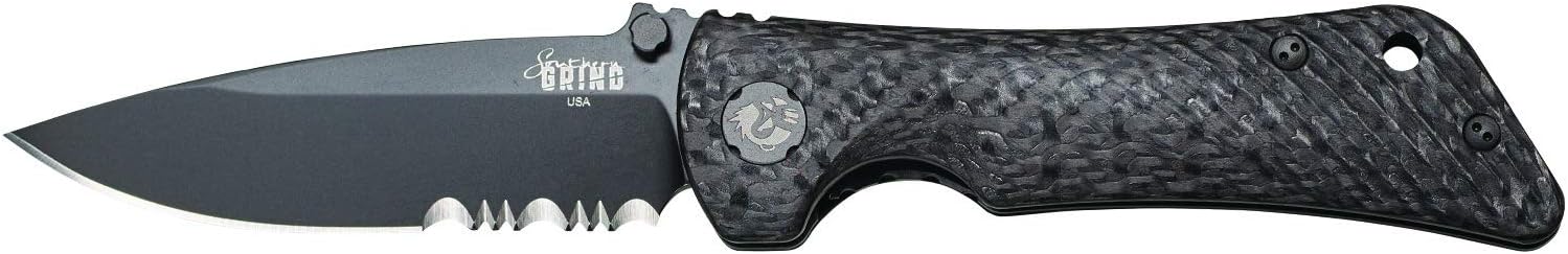 Southern Grind Spider Monkey Drop Point Folding Knife with Carbon Fiber Handle