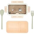 Holymid Kawaii Lunch Box, All-in-One Stackable Bento Lunch Box Container, 1100 ML Large Capacity for Adult, Work Lunch Portion Control Bento Boxes, Japanese Leakproof Lunch Container