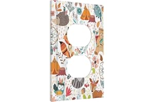 Wpshijia Forest Animals Cute Cartoon 1 Gang Single Duplex Light Switch Plate Outlet Cover Decorative Wall Plate Switchplate Electrical Faceplate for Nursery Kidsroom Bedroom Decor