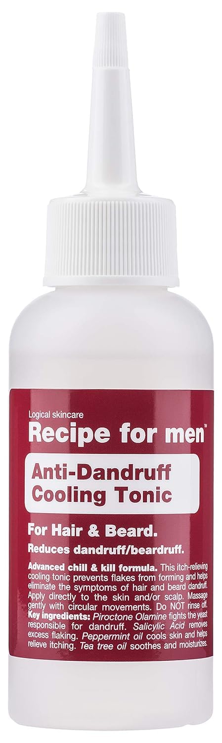 RECIPE FOR MEN Anti-Dandruff Tonic - Leave-In Hair & Beard Treatment, Relieves Itching, Prevents Flakes, made in Sweden, 100 ml