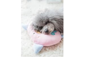 Yawggy Dog Neck Pillow, Puppy Calming Sleeping Improve Pillow, Ideal Naptime Sleeping Companion for Small Pets and Cats, Soft Plush Pillow (Pink)