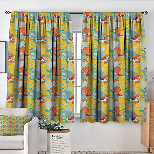 Mozenou Colorful Patterned Drape For Glass Door Spring Nature