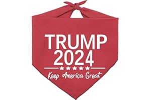 PAWSKIDO Trump 2024 Dog Bandana Reversible Triangle Bibs Pet Scarf