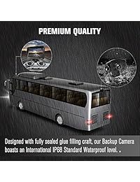 Cámara de seguridad y kit de monitor, cámara de visión trasera Bus HD de 175 grados de ángulo amplio infrarrojos resistente al agua para furgoneta, caravana, remolque