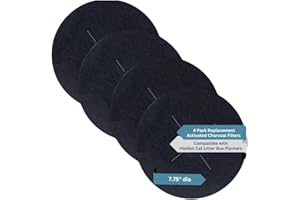 Fresh Headquarters 4-Pack Activated Carbon Filter for Cat Litter Box - Premium Pre-Cut Activated Charcoal Filters Replacement for Hidden Cat Litter Planter - Superior Odor Absorber and Air Filtration