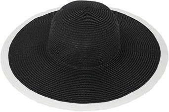 black and white floppy hat
