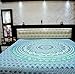 Madhu International Green Ombre Mandala Tapestry Hippie Cotton Tapestries Psychedelic Indian Traditional Wall Decor Tapestry Bohemian Wall Hangings Queen Size Tapestry For Living Room Dorm Decor