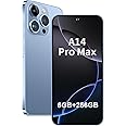 fuxinya A14 Pro Max Unlocked Android Phone 6GB+256GB Cell Phone 6.8-inch HD Screen Unlocked Phone 6800 mAh Large Battery 24MP+50MP Camera Smartphone 5G Dual SIM (Blue)