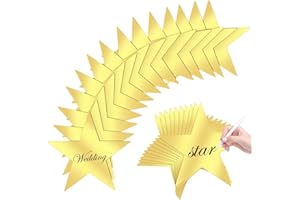 ANIKJOY 20 Pieces Gold Star Cutouts 11 Inch Double Printed Large Paper Stars Decorations for Wedding Party Classroom Supplies