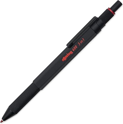 rOtring 600 3-in-1 Multicolour Pen and Mechanical Pencil Black