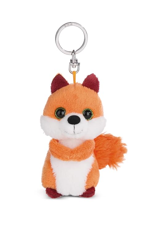 Nici 49202 Keyholder Squirrel Coleen 10cm Orange-Sustainable Companion Cuddly Animal Pendant Lanyard, Ring & Key Holder