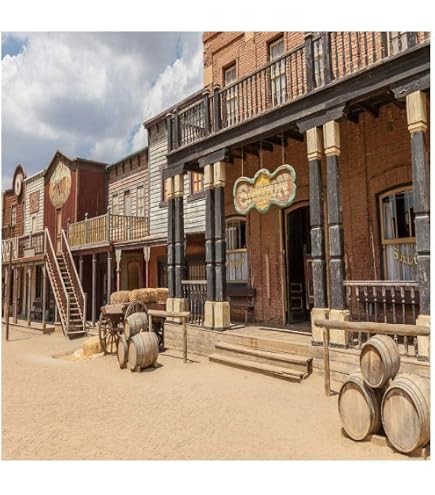 Yeele Western Town Fotohintergrund - 3 X 2,4 M, Vinyl, Ländliches Holzhaus-Motiv, Für Studio & Party