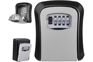 Key Lock Box for Outside, Wall Mounted Key Cabinet, Waterproof Emergency Spare Key Lockbox with Resettable Code for Home, Gar