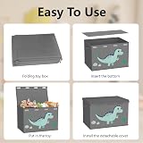 VERONLY Large Toy Storage Box with Lids Grey 83L Foldable 2 Handles view 7