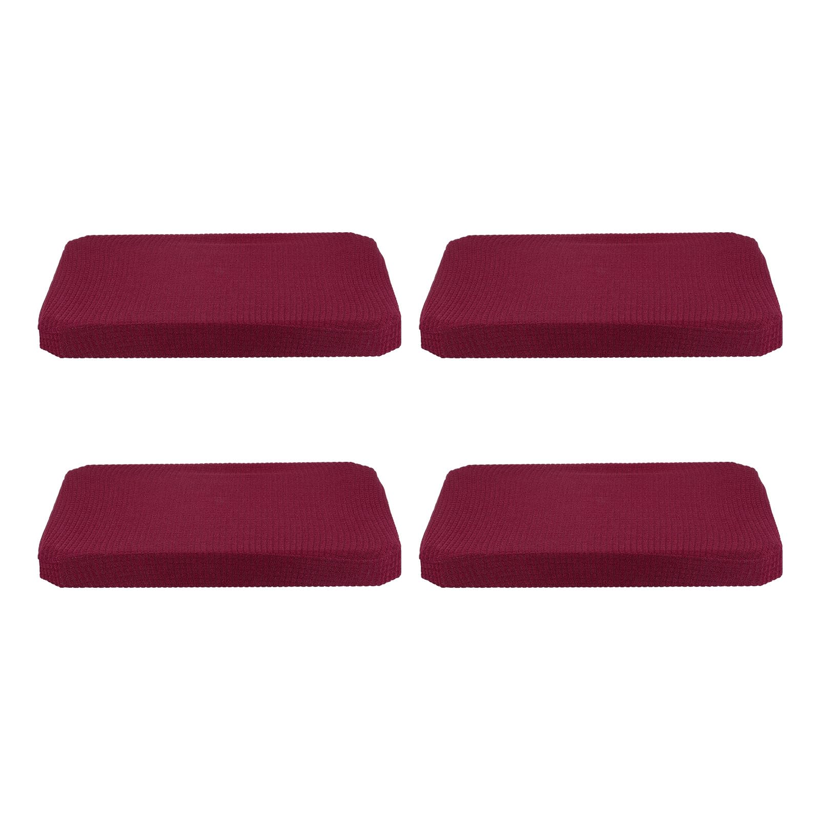 PATIKIL Chair Seat Covers Rectangle, 4 Pack Washable Dining Chair Covers Removable Dining Protector Slipcovers for Home Kitchen Party, Claret