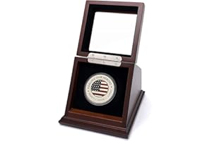 Chez Monett Challenge Coin Display Case Walnut Color 1.5-1.75 Inch 38-44.5 mm Coin Holder 1 Slot