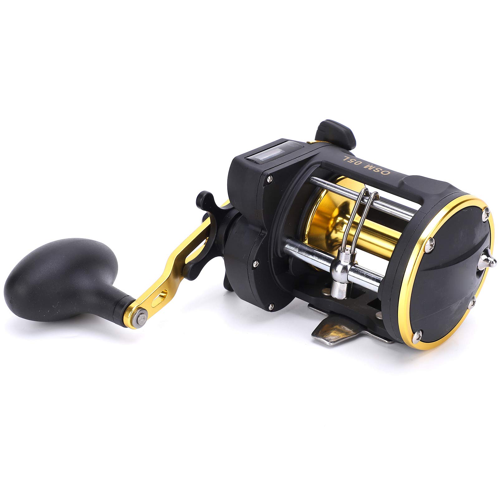Boat Fishing Reel, Kayak Fishing Reel, Fishing Wheel with Counter, Fishing Reel 2+1 Bearings 6.1:1 Gear Ratio Metal Fishing Reel with Line Counter