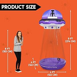 Joiedomi Halloween Inflatable UFO Decoration, 9 FT