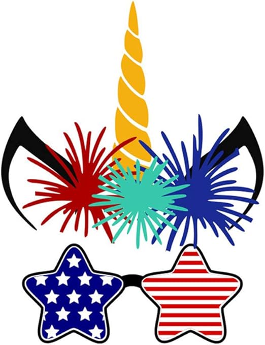 Amosfun Dia De La Independencia Adhesivos De Pared Unicornio