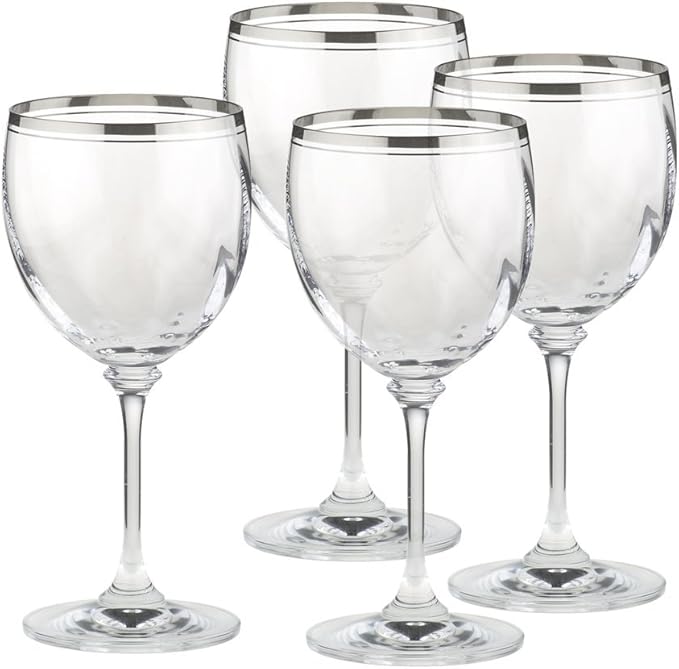Mikasa Stephanie Platinum Crystal Goblets, Set of Goblets & Chalices