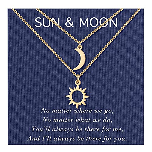 UNGENT THEM Sun and Moon Necklace Matching Best Friend Friendship - Main Image