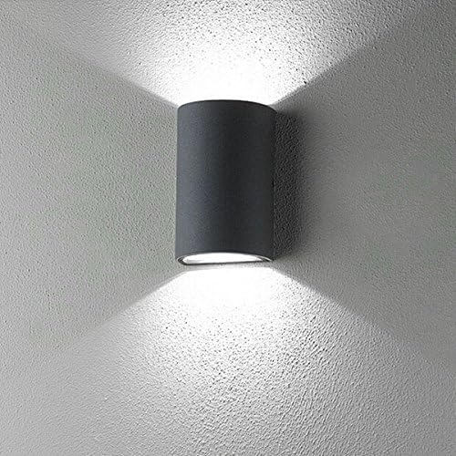 LUMINTURS(TM) 6W LED COB Outdoor Wall Sconces Up/Down Light Waterproof Lamp Black finish Pure White