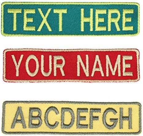 Custom Uniform Name Tapes,Embroidered Military/Tactical Hook Fastener Patches Iron/Sew On Name patch (Yellow, 4" Hook Fastener)