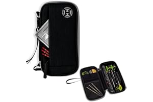 Harrows Darts Smart Pocket Darts Wallet | Darts Case Holds 3 Assembled Darts and Accessories with Outer Zipped Storage Compartment | Textured Fabric | Professional Darts Accessories